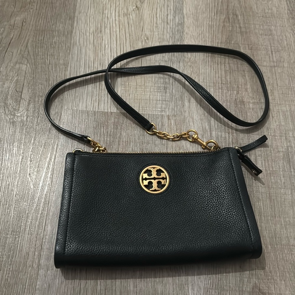TORY BURCH Black Leather Crossbody/Clutch